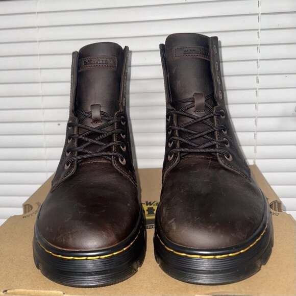 Dr. Marten's Combs Crazy Horse Leather Dark Brown Women’s 7 Men’s 6 Unisex - Picture 2 of 8